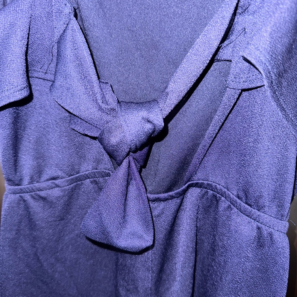 Iris Navy Blue Ruffle Romper - Picture 3 of 4